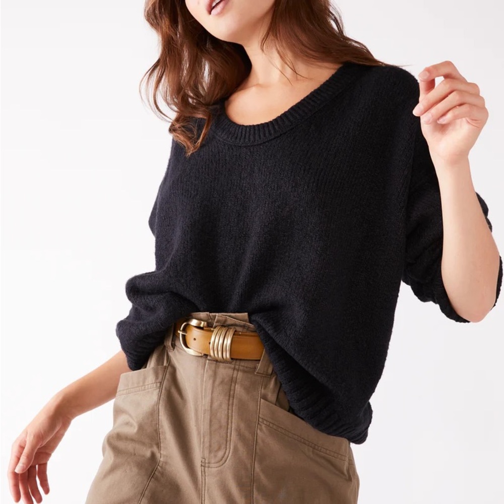 Free People Brookside Sweater, Black, size M.